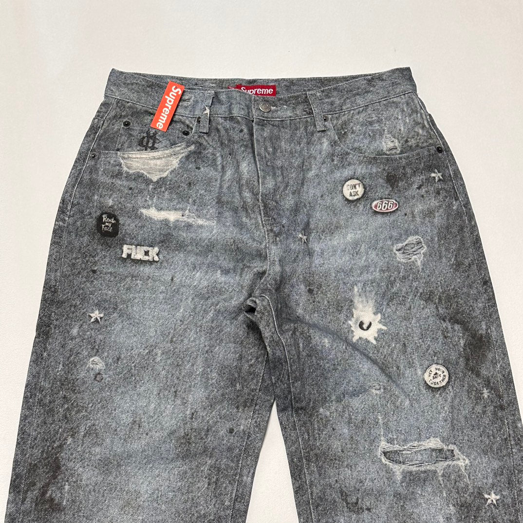 Calça Supreme HJR Trompe L'oeil Loose Fit Jeans Blue