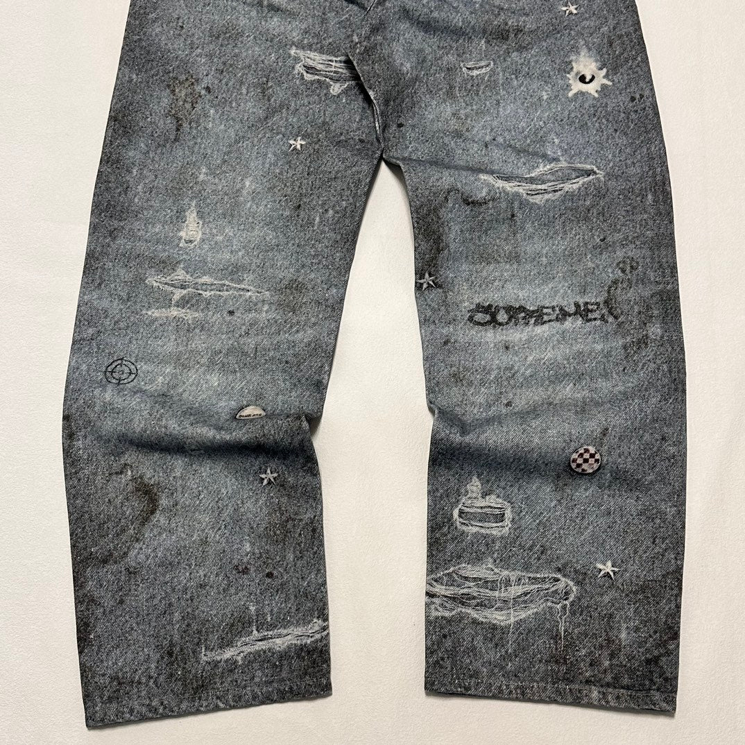 Calça Supreme HJR Trompe L'oeil Loose Fit Jeans Blue