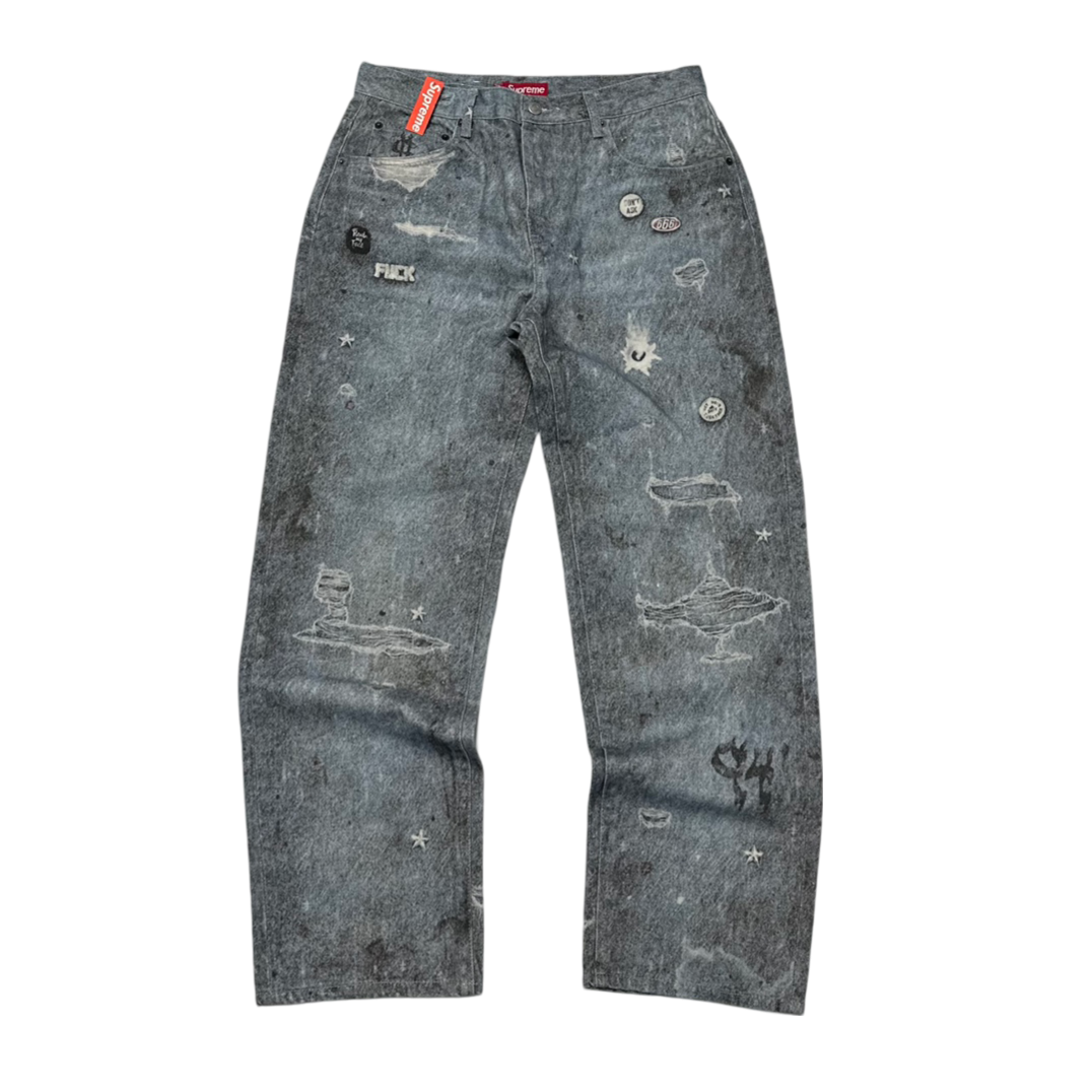 Calça Supreme HJR Trompe L'oeil Loose Fit Jeans Blue