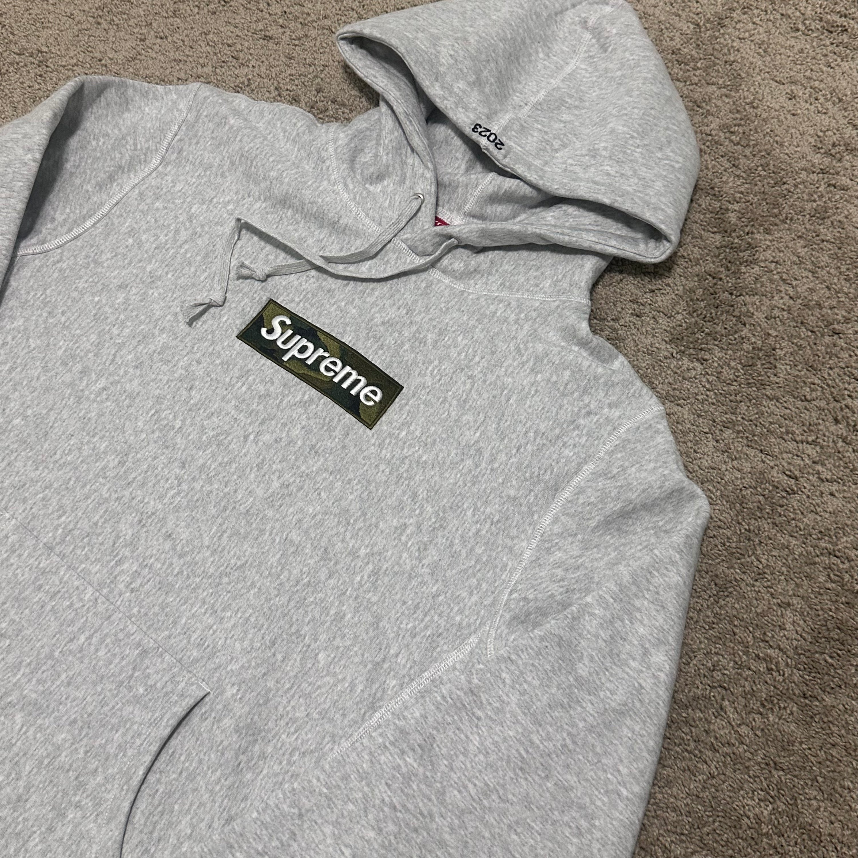Moletom Supreme Box Logo "Ash Grey"